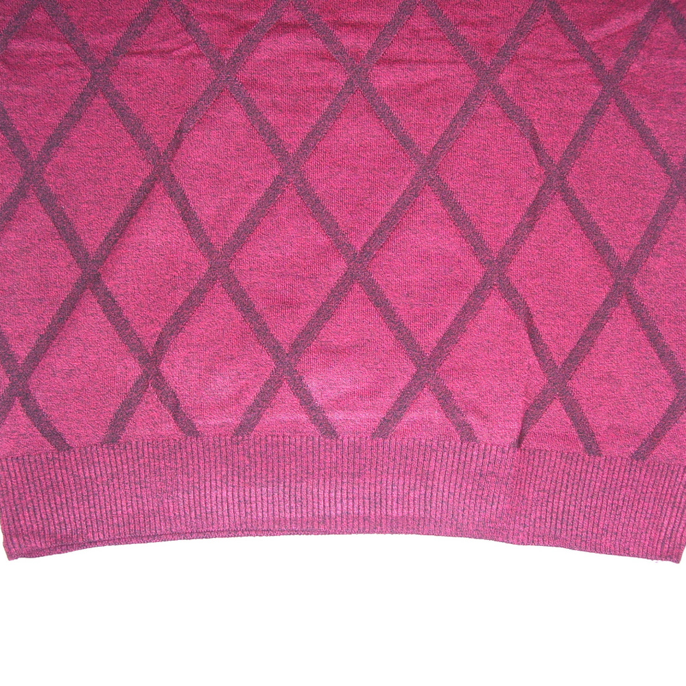 Mens V Neck Wine Red Argyle Sweater Vest 4XL XXXXL - Picture 5 of 6